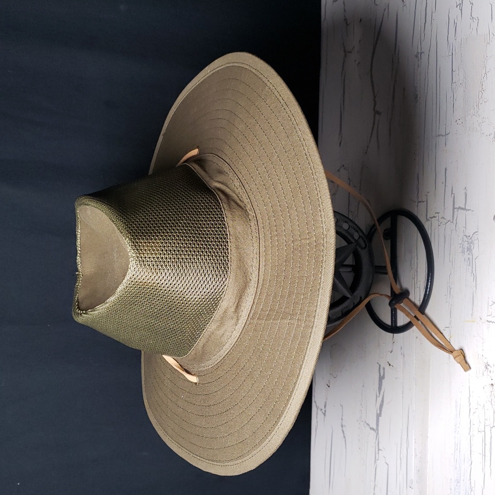 Goldcoast Sunwear 'Stream' Pike Crown Mesh Safari Hat in OD Green - One Size